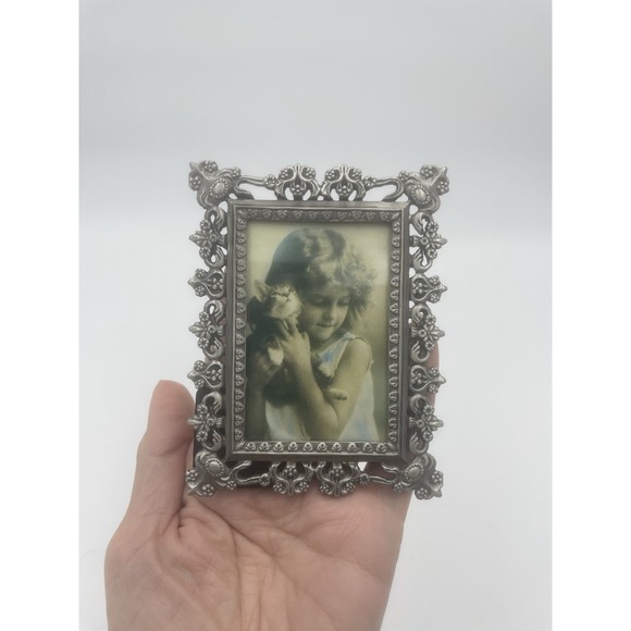Bombay Company Vintage Y2k Scroll 2x3 Picture Frame Heavy Silver Metal Filigree - Picture 6 of 6